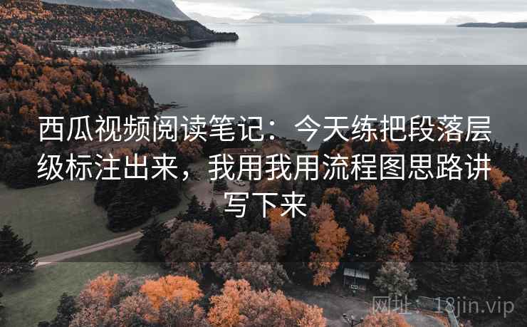 西瓜视频阅读笔记：今天练把段落层级标注出来，我用我用流程图思路讲写下来